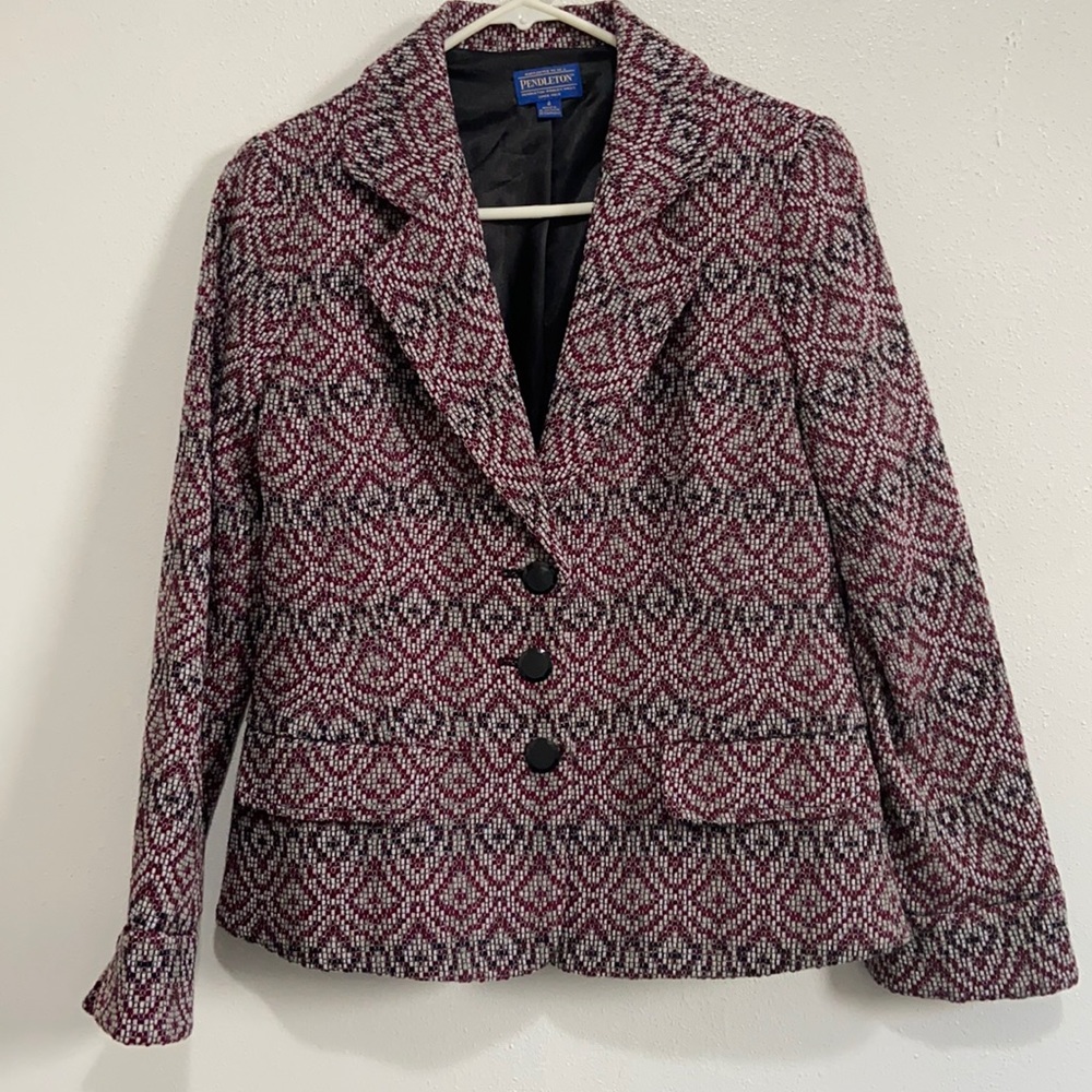 Pendleton Diamond Patterned Blazer - image 1